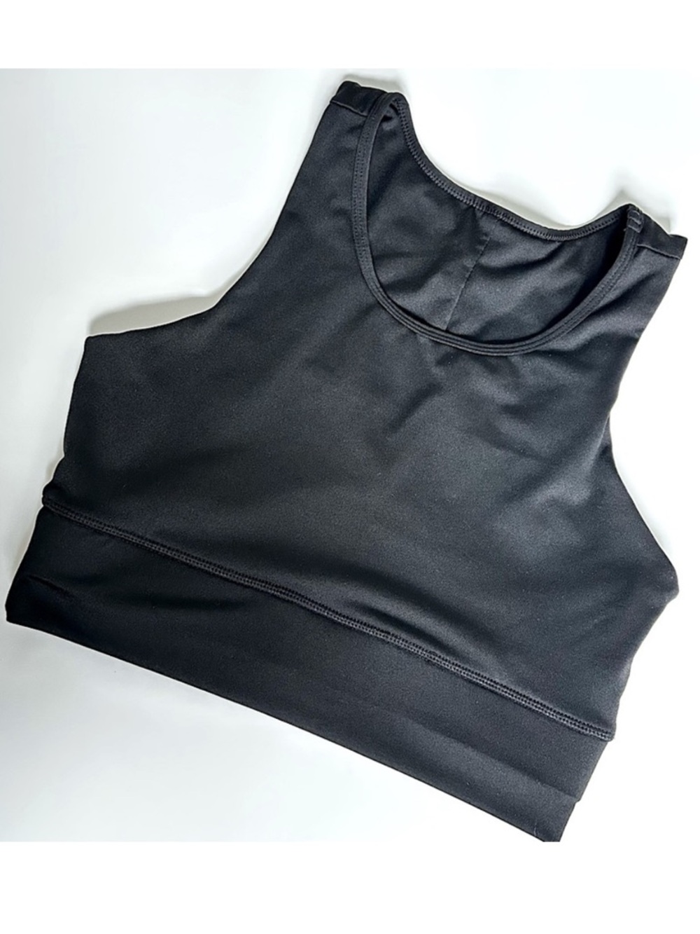 🩷BLACK HIGH NECK CROP TOP SPORTS BRA WORKOUT SIZE SMALL GYM PILATES OPEN BACK